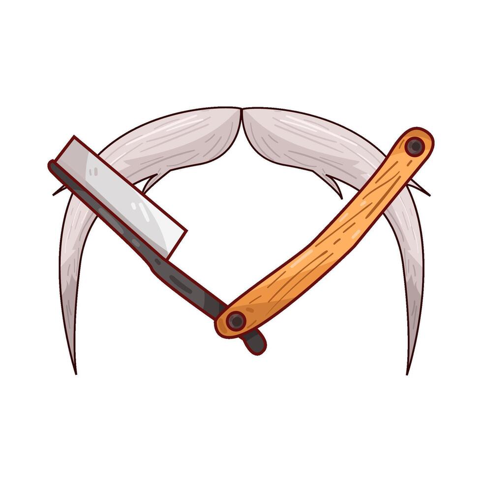 Illustration of shaving the mustache vector