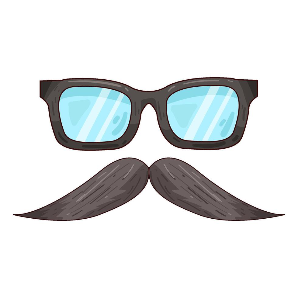 Illustration of eyeglasses with mustache vector