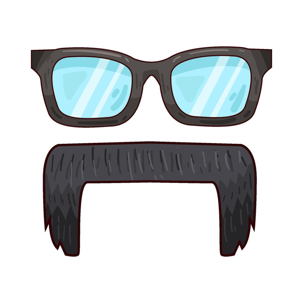 Illustration of eyeglasses with mustache vector
