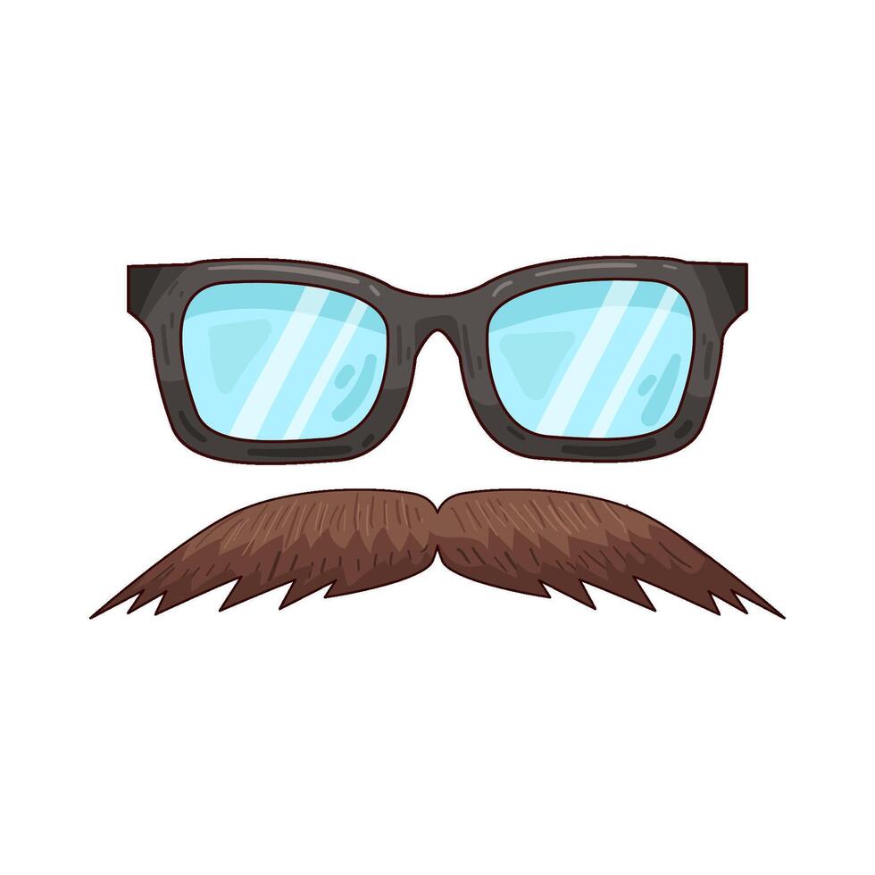 Illustration of eyeglasses with mustache vector