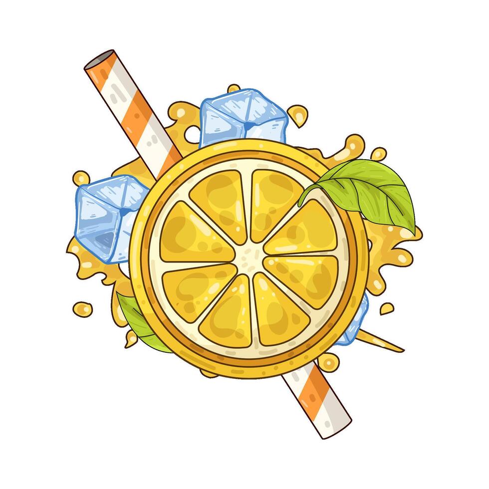 Illustration of lemon slice vector