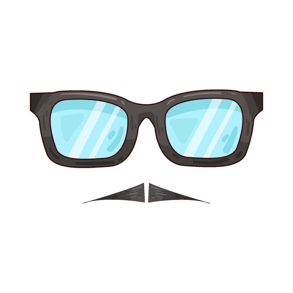 Illustration of eyeglasses with mustache vector