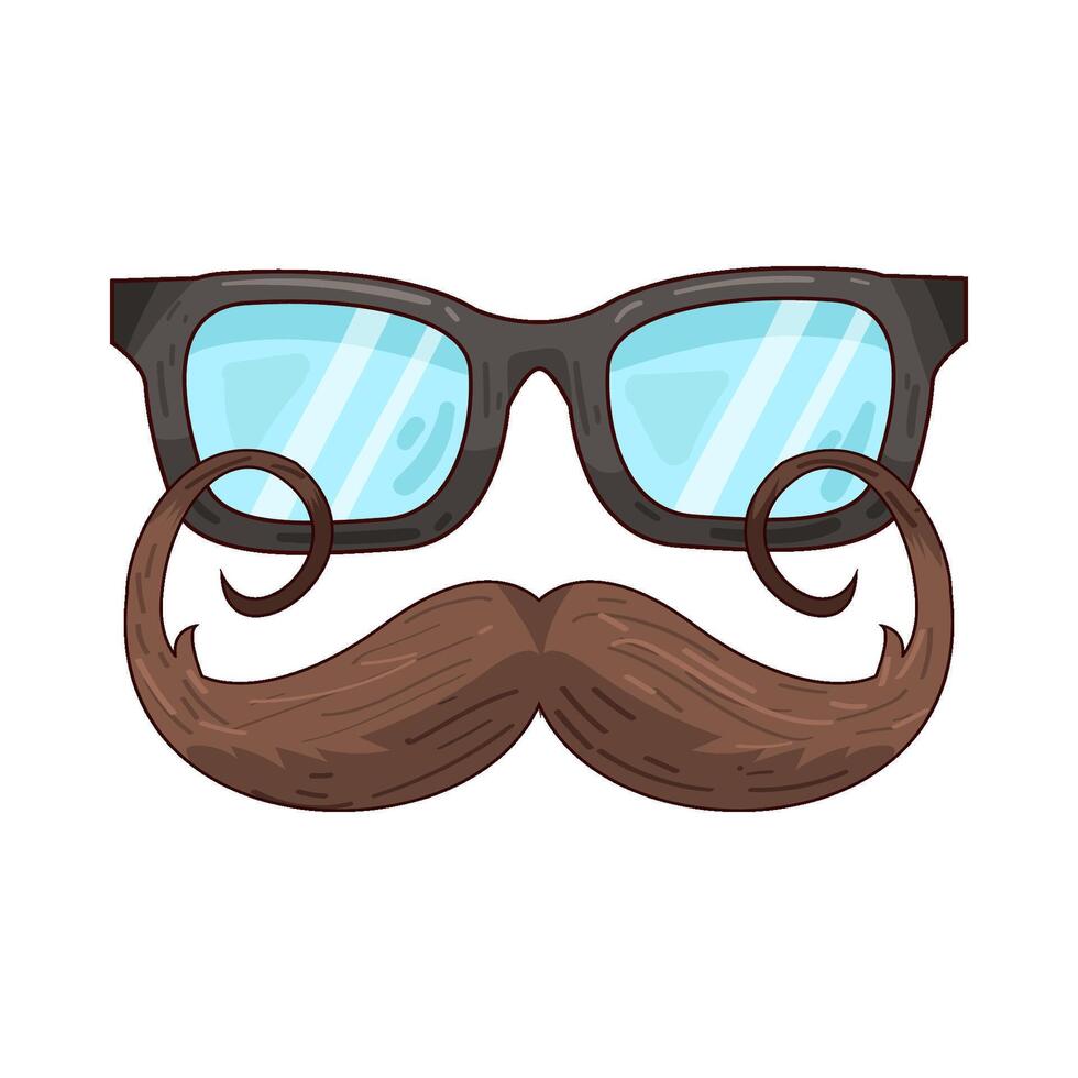 Illustration of eyeglasses with mustache vector