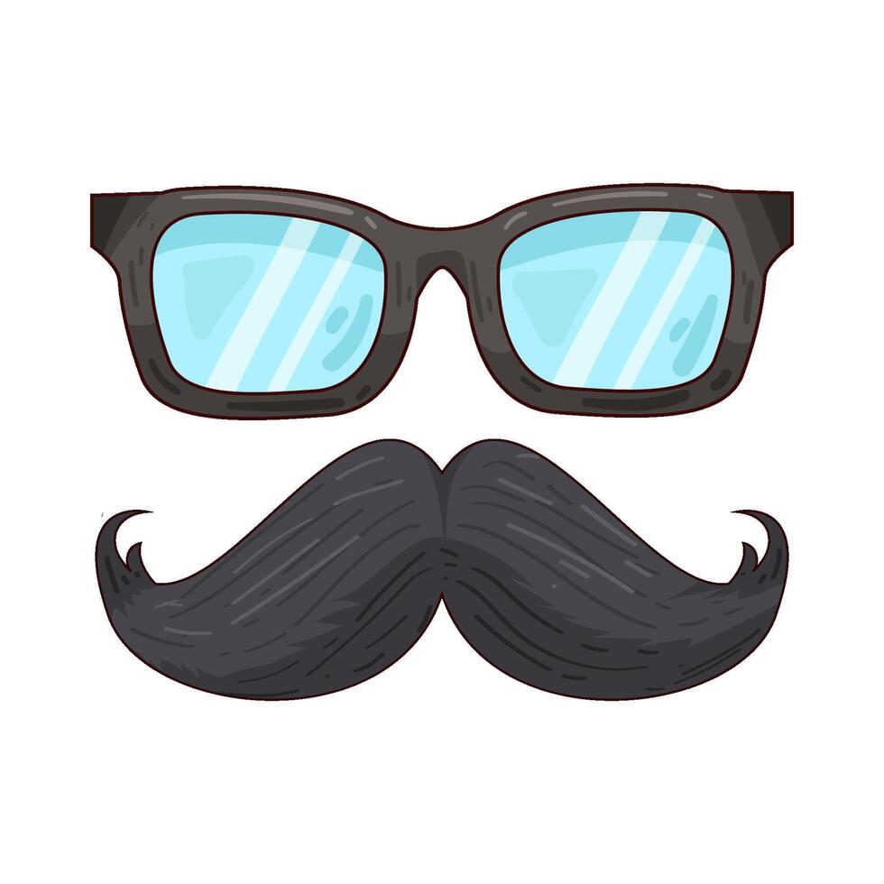 Illustration of eyeglasses with mustache vector