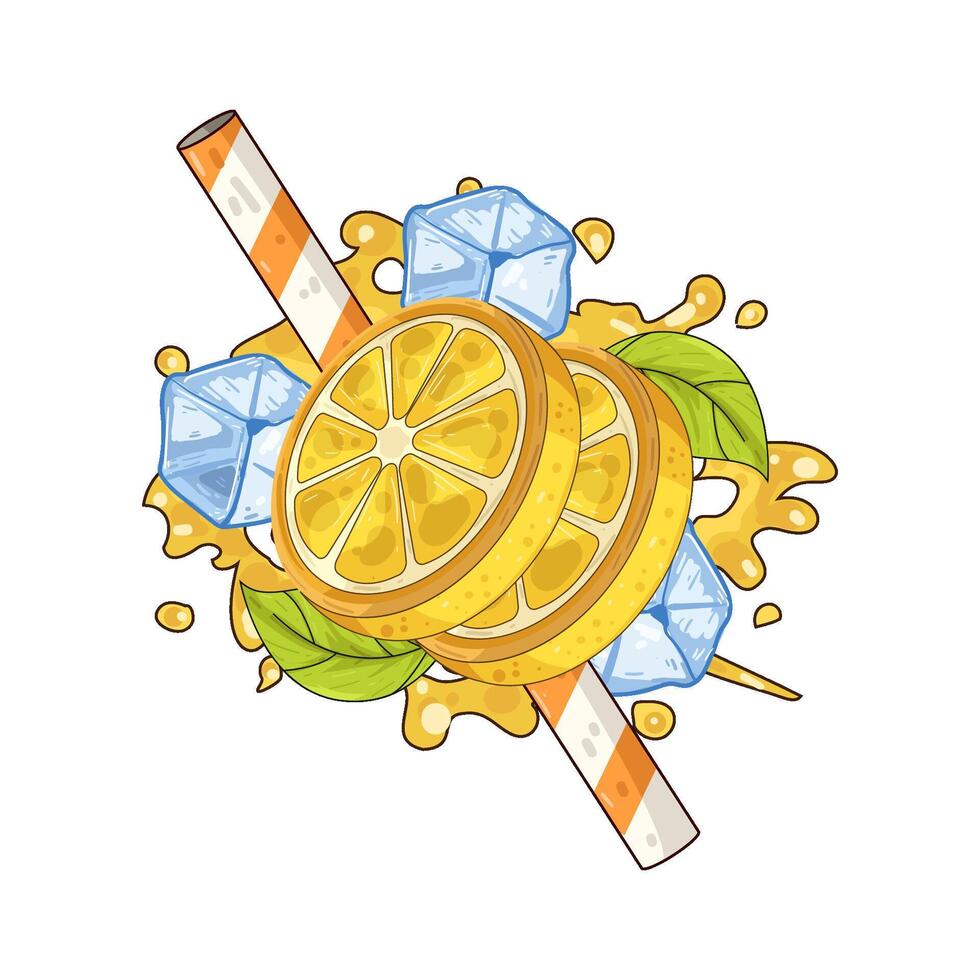 Illustration of lemon slice vector