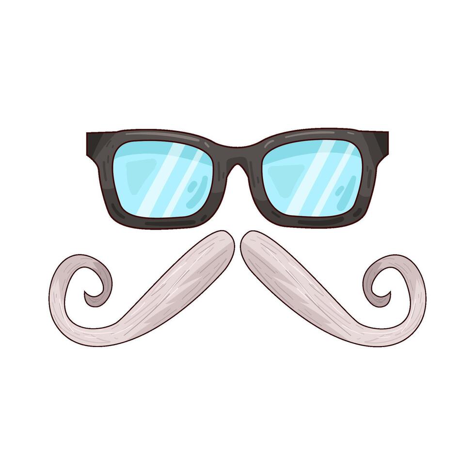 Illustration of eyeglasses with mustache vector