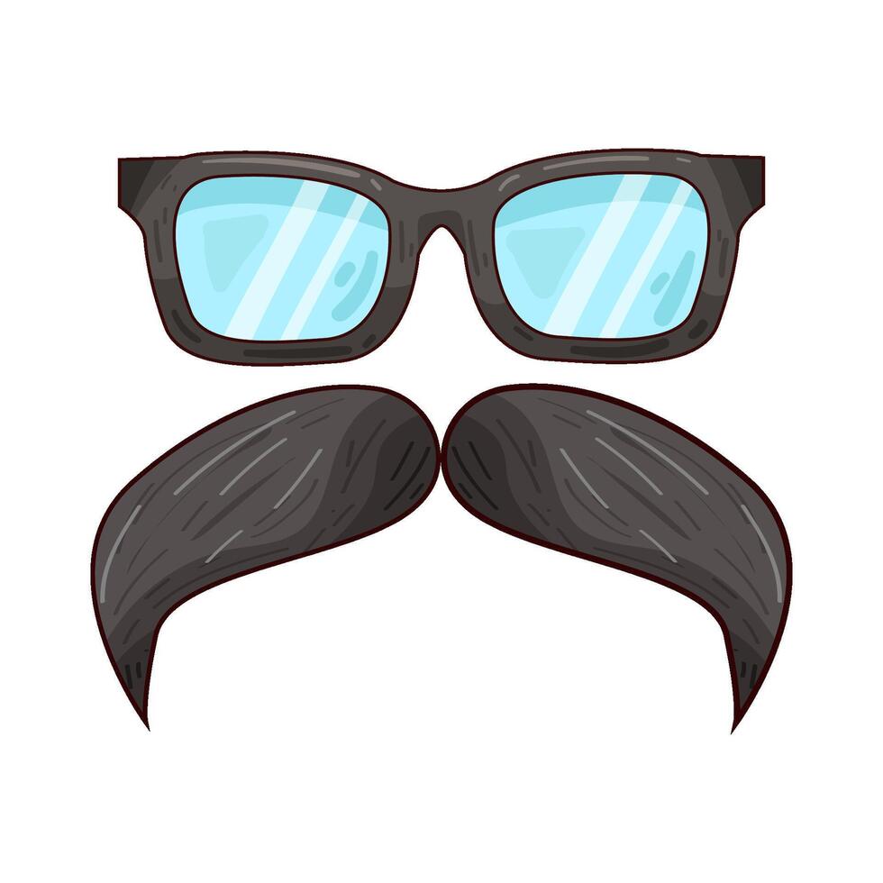 Illustration of eyeglasses with mustache vector