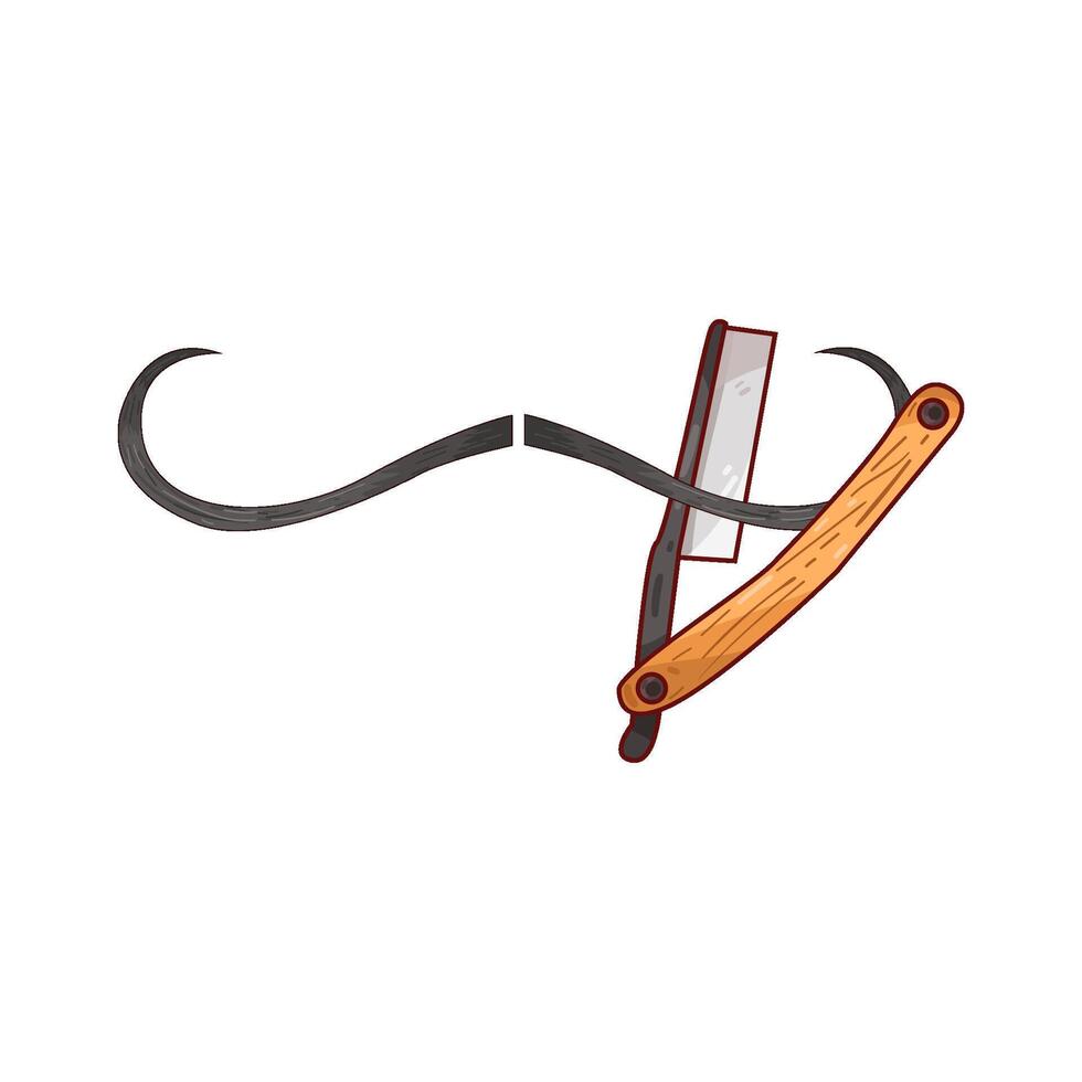 Illustration of shaving the mustache vector