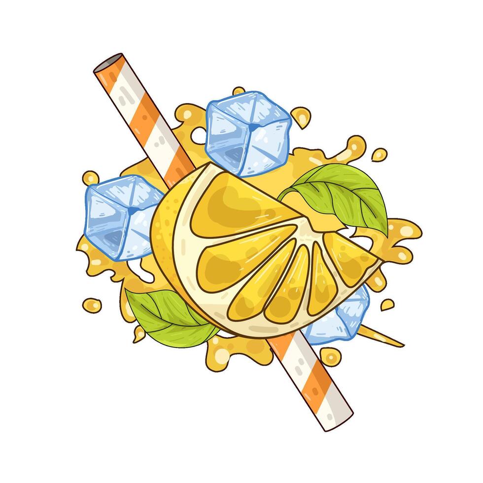 Illustration of lemon slice vector