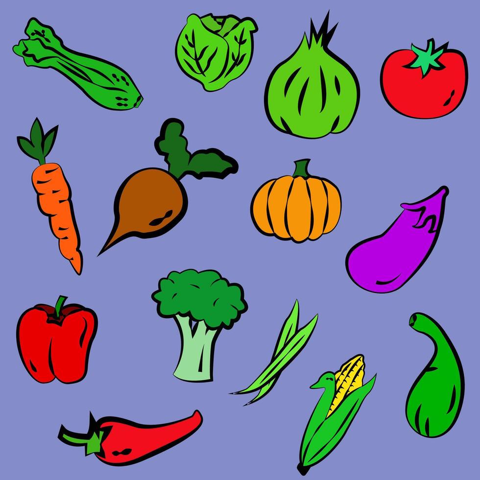 vegetables handrawn illustration vector