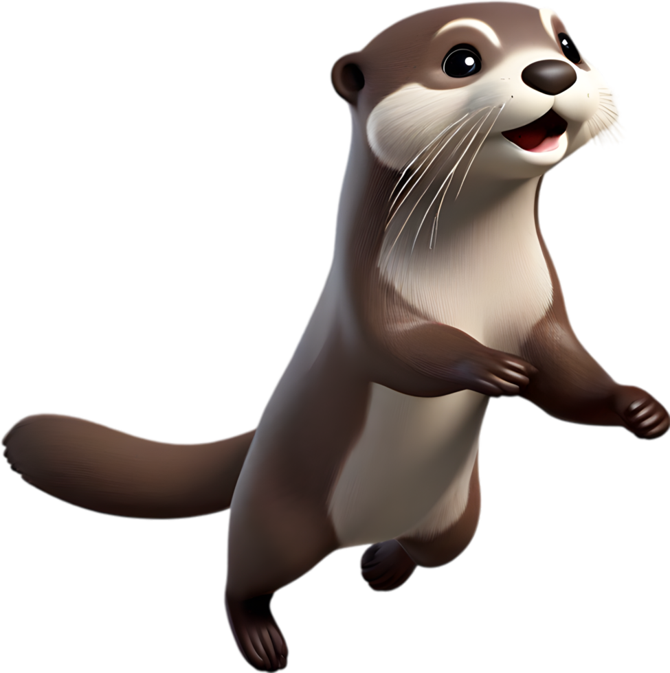 Adorable cartoon otter with playful charm. AI-generated. png
