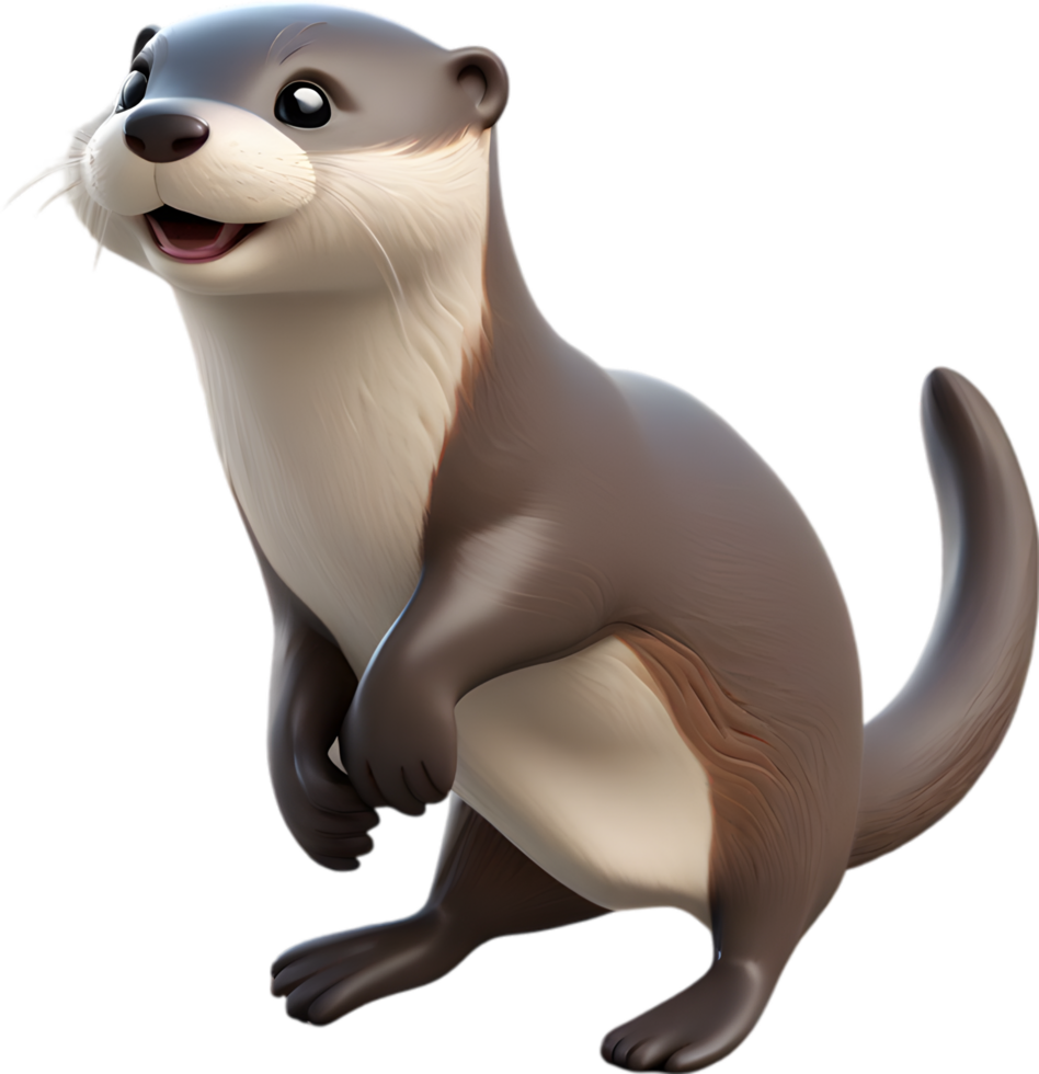 Adorable cartoon otter with playful charm. AI-generated. png