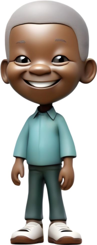 Adorable cartoon boy with big eyes and charming smile. . png