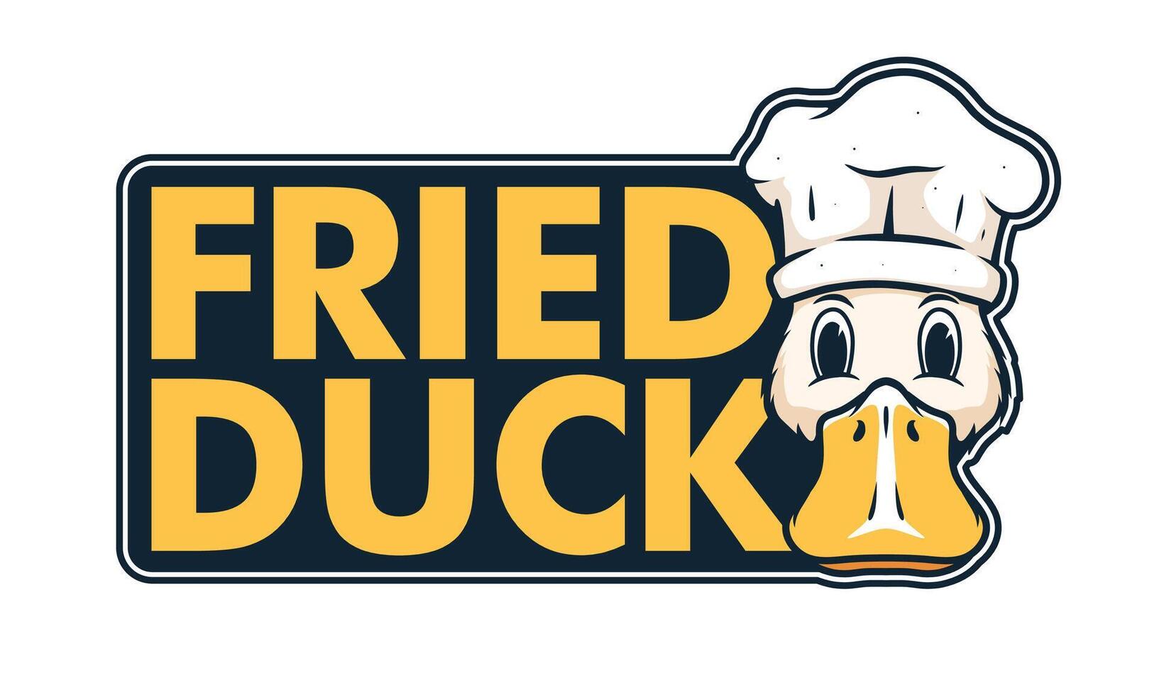 Fried duck logo mascot design template vector