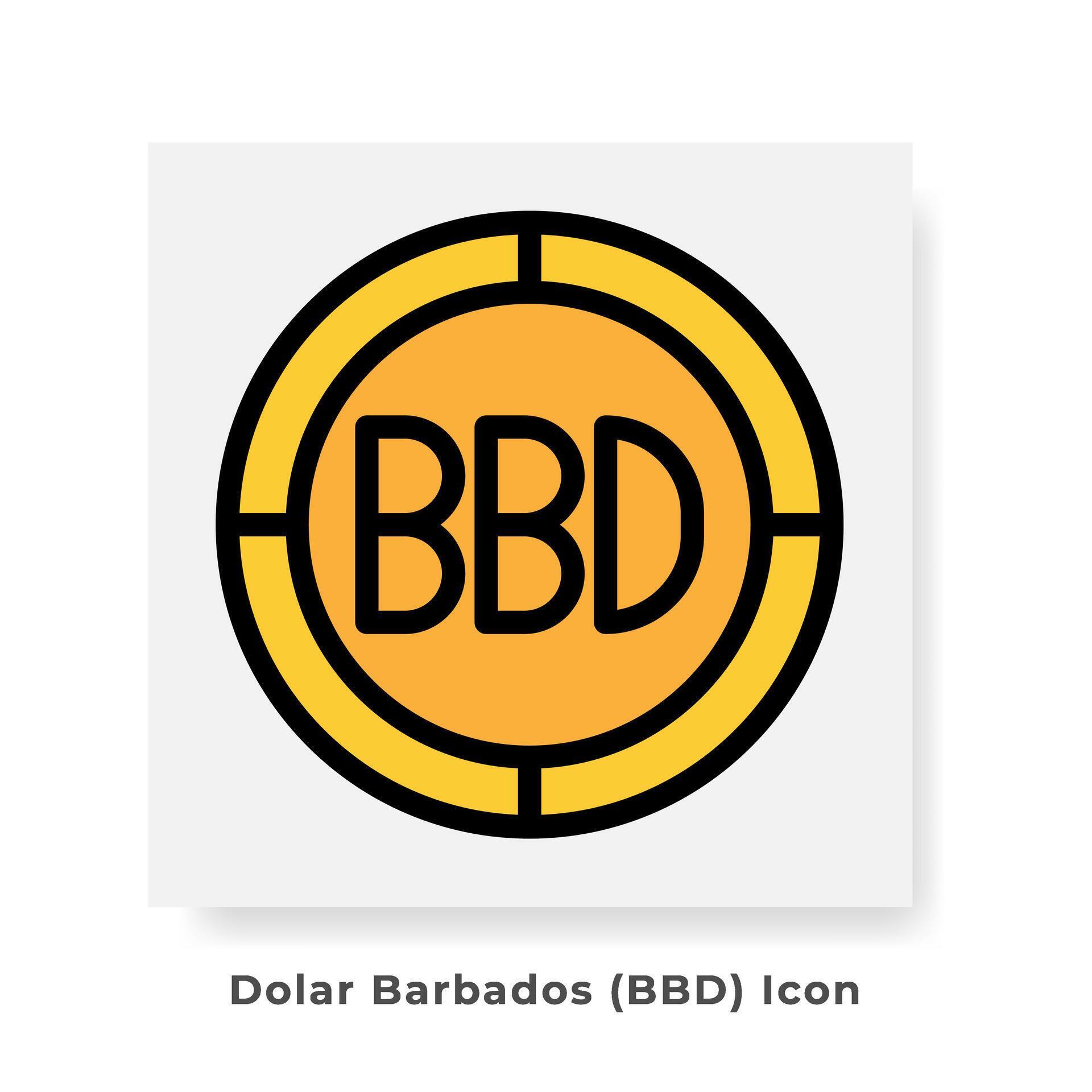 Dollar BBD Currency Icon. Barbados Financial Symbol Flat Icons, in