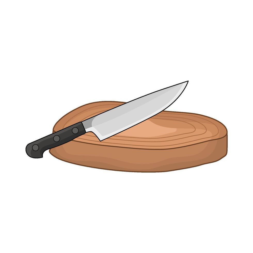 illustration of cutting board and knife vector