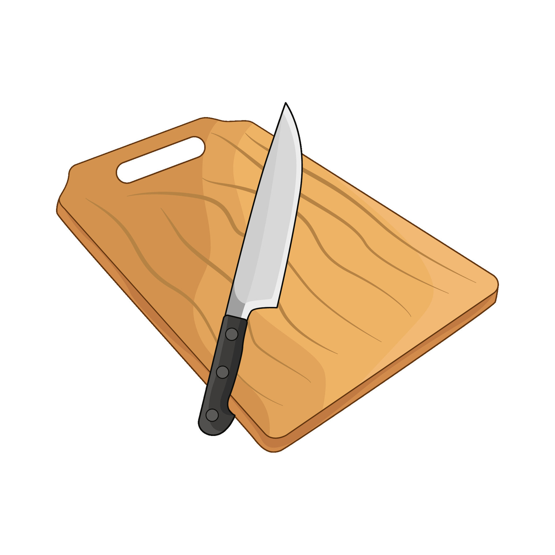 illustration of cutting board and knife 46808496 Vector Art at Vecteezy