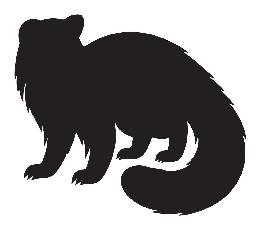 African Civet Black Silhouette on white background vector