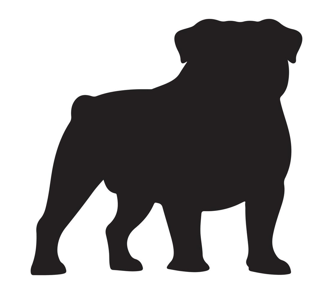American Bulldog Black Silhouette on white background vector