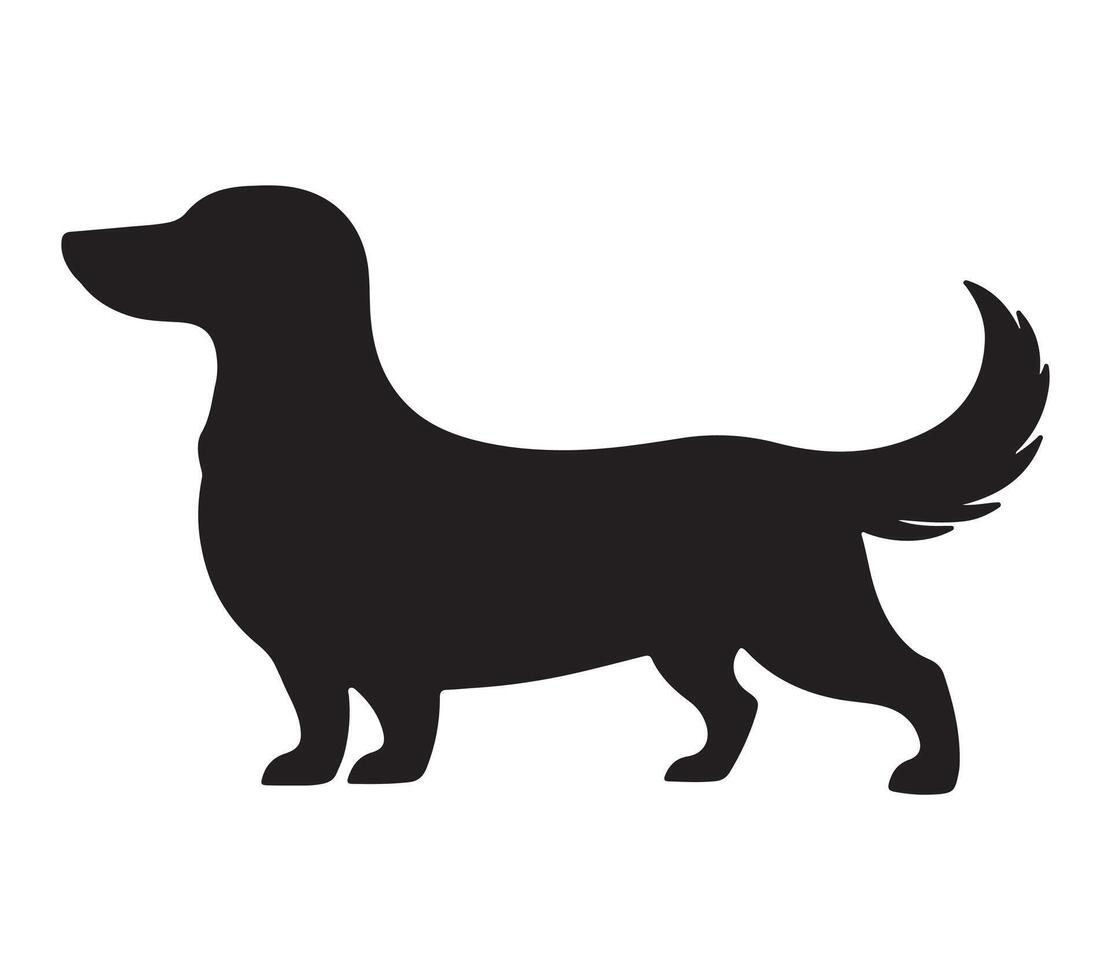 Alpine Dachsbracke Black Silhouette on white background vector