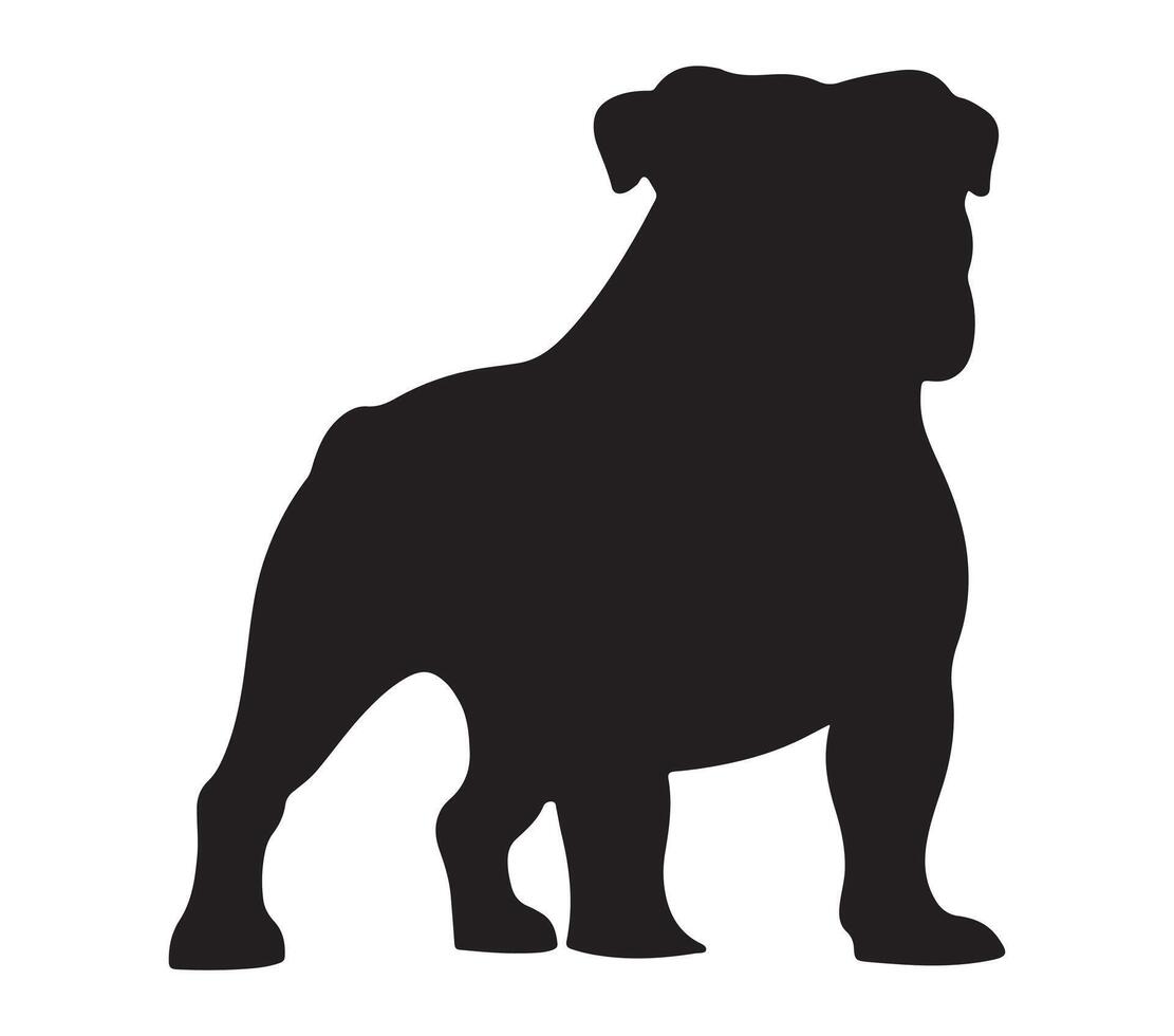 American Bulldog Black Silhouette on white background vector