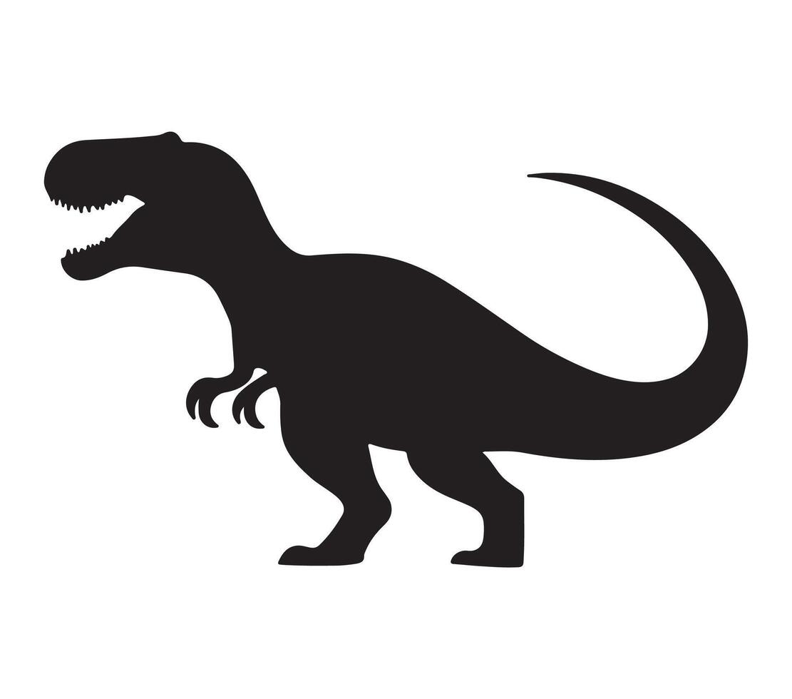 Allosaurus Black Silhouette on white background vector