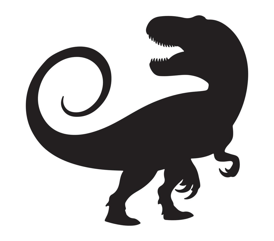 Allosaurus Black Silhouette on white background vector