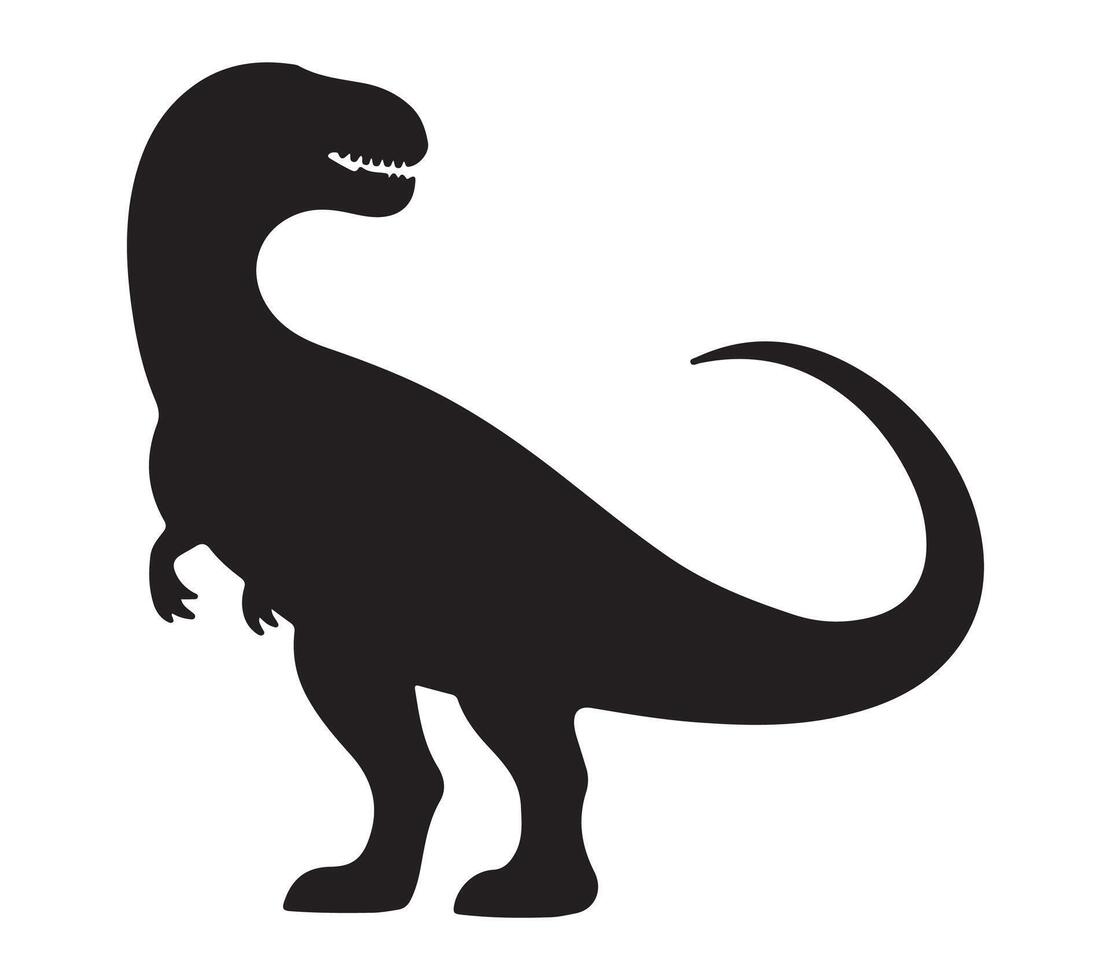 Allosaurus Black Silhouette on white background vector