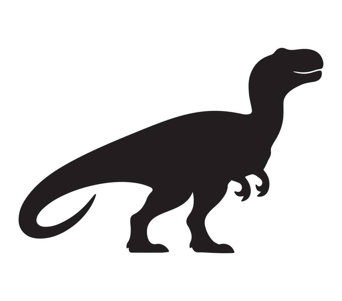 Allosaurus Black Silhouette on white background vector