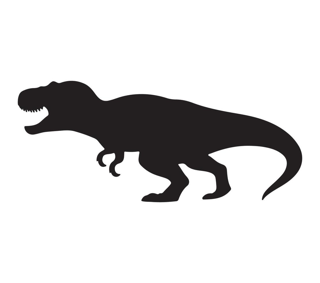 Allosaurus Black Silhouette on white background vector