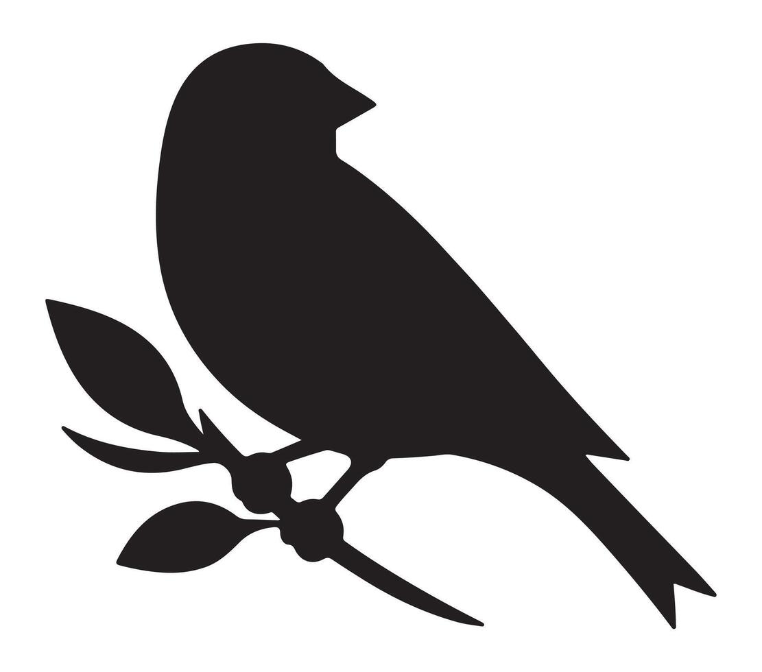 American Goldfinch Black Silhouette on white background vector