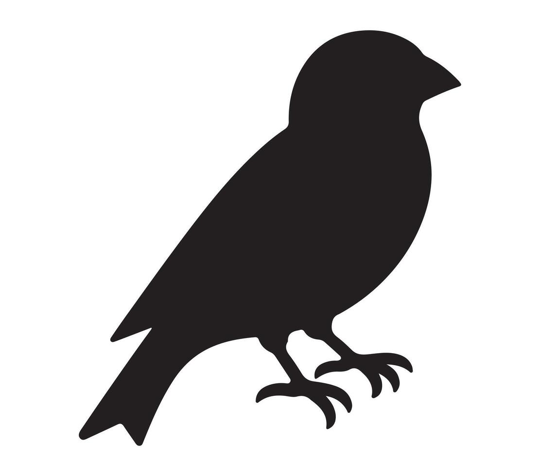 American Goldfinch Black Silhouette on white background vector