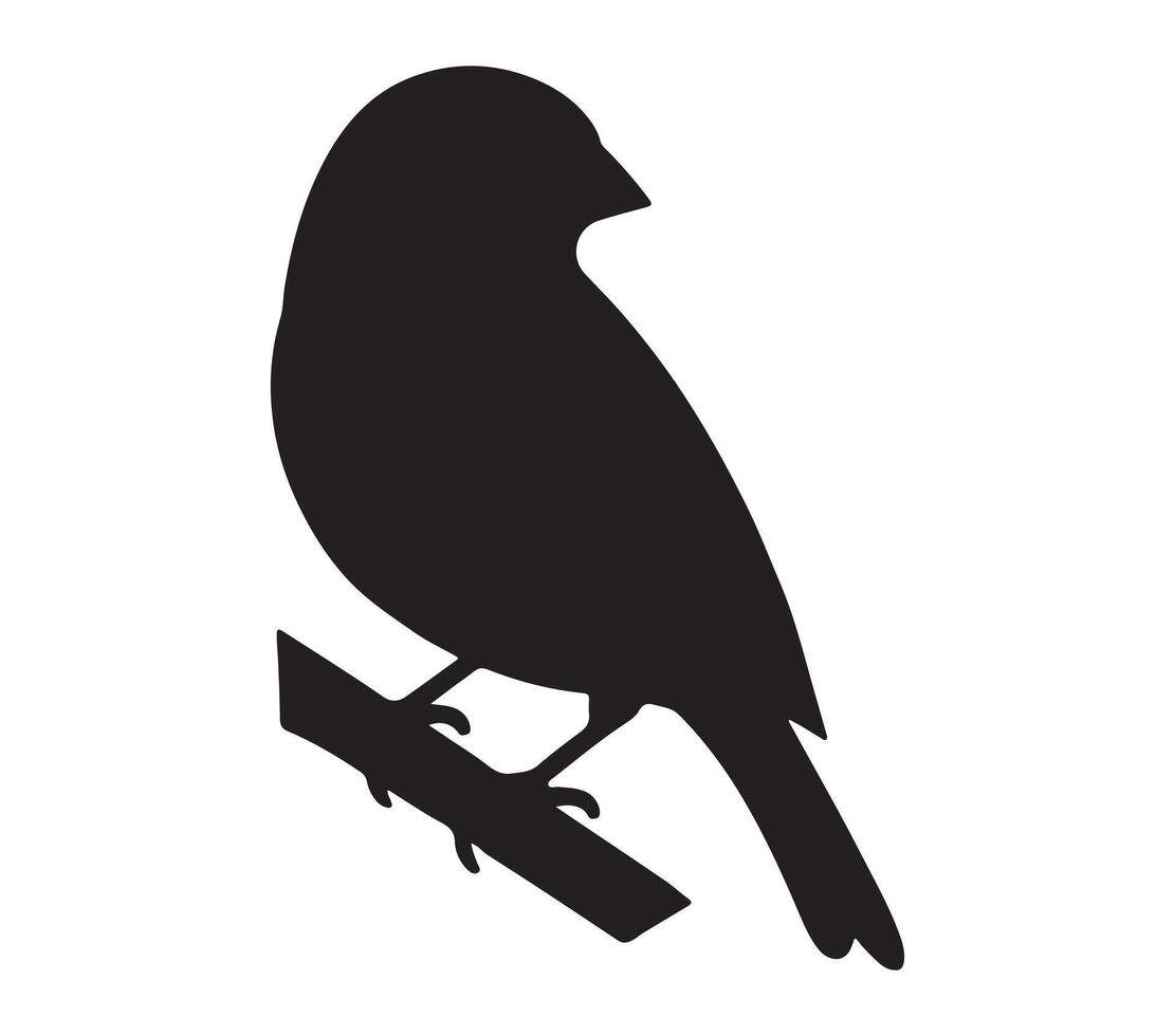 American Goldfinch Black Silhouette on white background vector