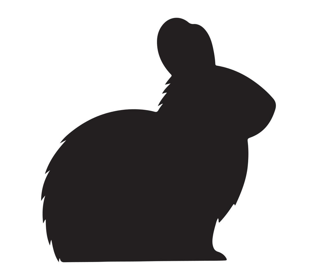 American Pika Black Silhouette on white background vector
