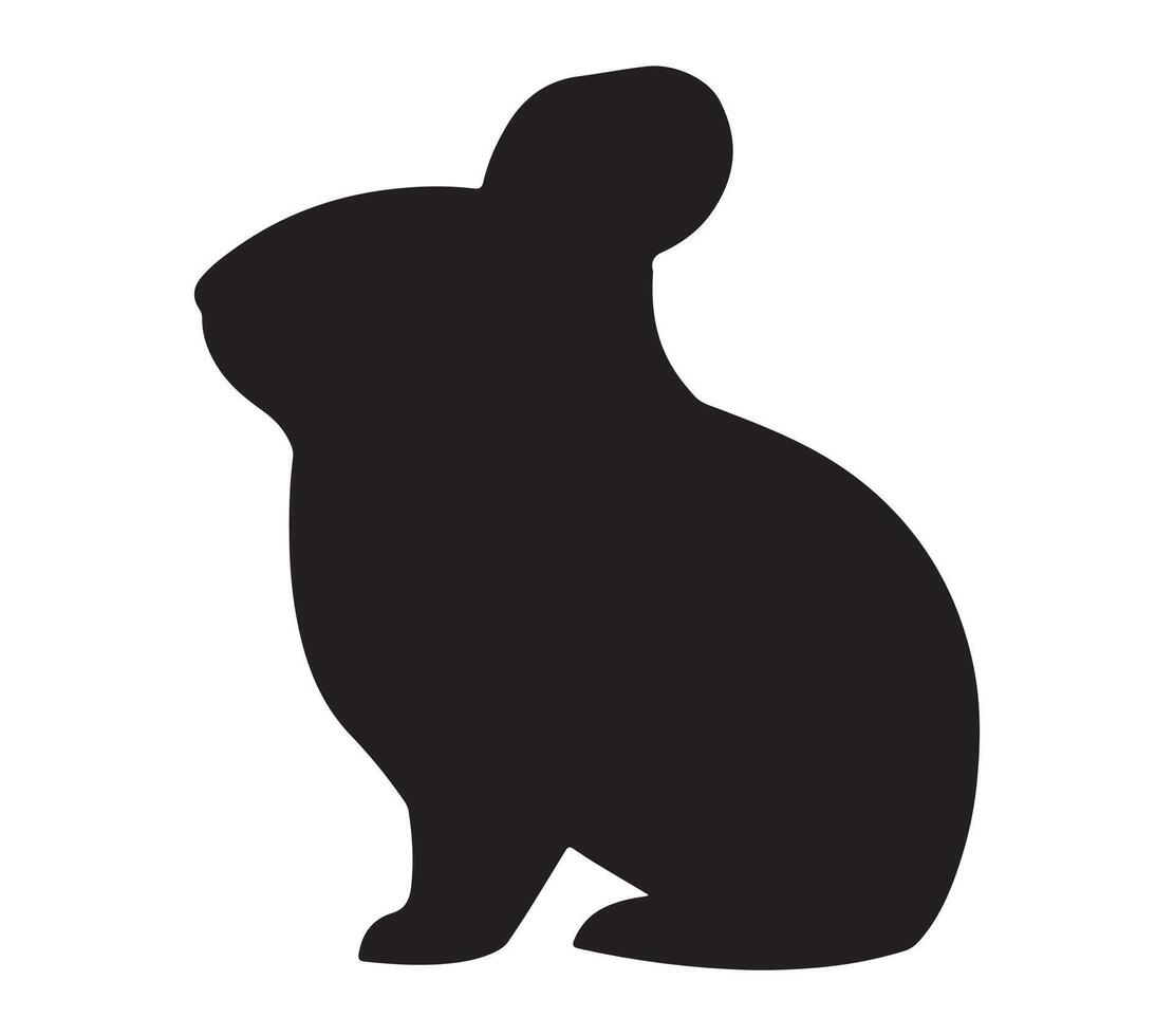 American Pika Black Silhouette on white background vector