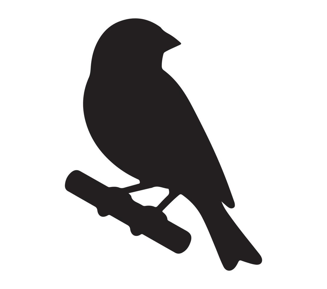 American Goldfinch Black Silhouette on white background vector