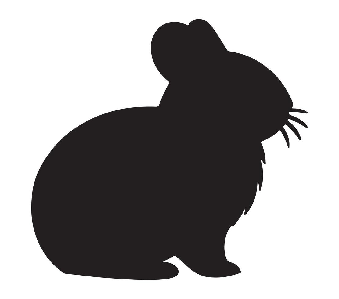 American Pika Black Silhouette on white background vector