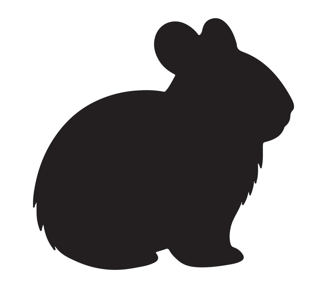 American Pika Black Silhouette on white background vector