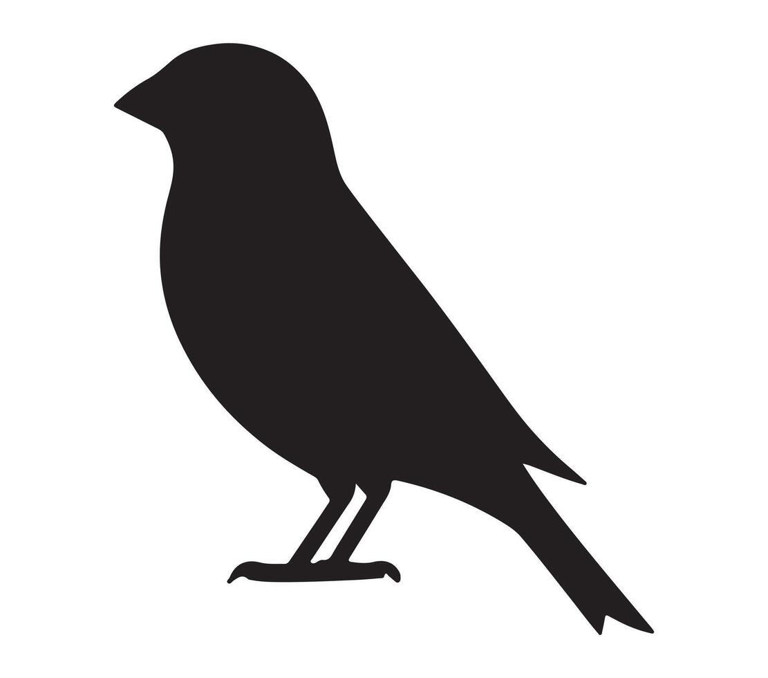 American Goldfinch Black Silhouette on white background vector