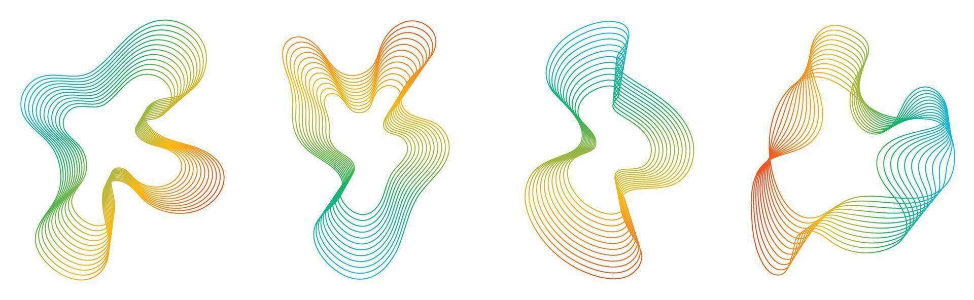 Collection of futuristic cyberpunk style element . Geometric wireframe of distortion, grid with gradient color. Retro graphic on white background for decoration, cove, poster, business vector