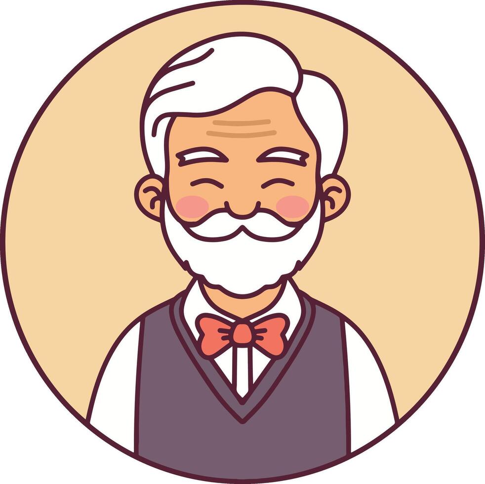 Old people cartoon illustration vector