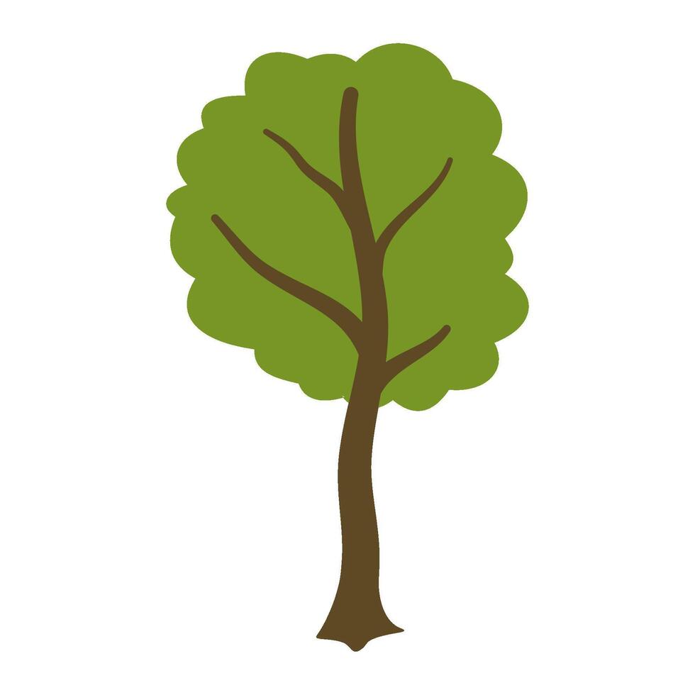 Tree with green leaves vector