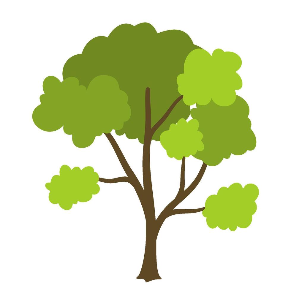 Tree with green leaves vector