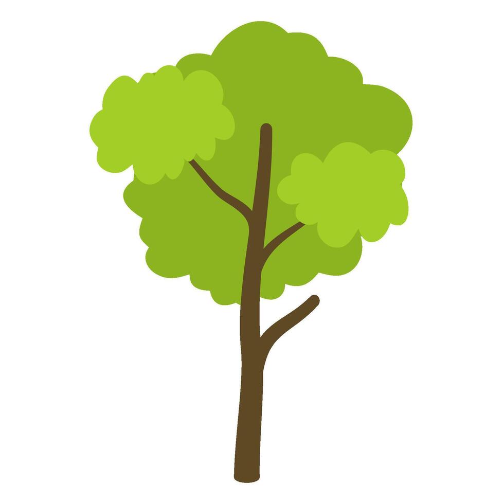 Tree with green leaves vector