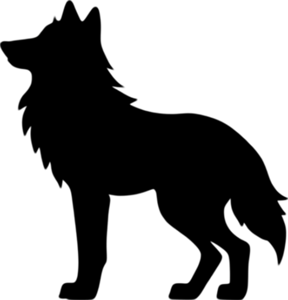 Striking black wolf stencil captures wild essence. AI-generated. png