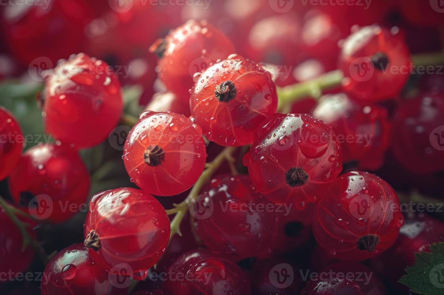 Close-up of fresh red currants photo