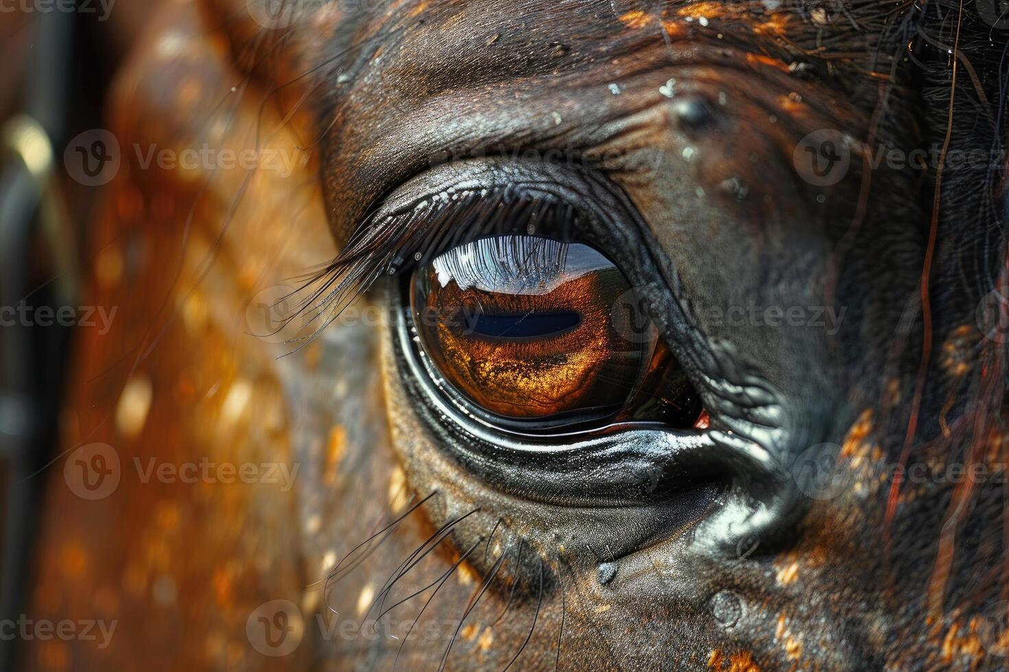 Eye of Arabian bay horse photo