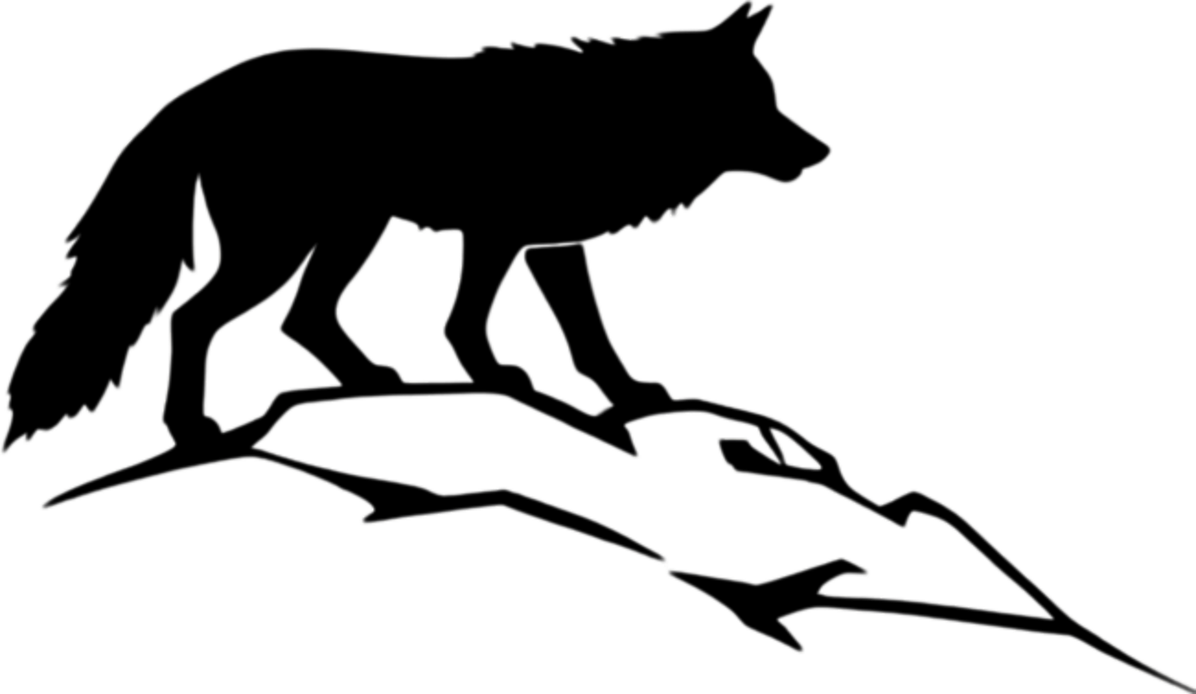 Striking black wolf stencil captures wild essence. AI-generated. png