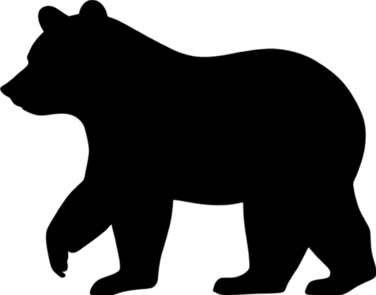 Cute bear stencil for crafting adorable designs. AI-generated. png