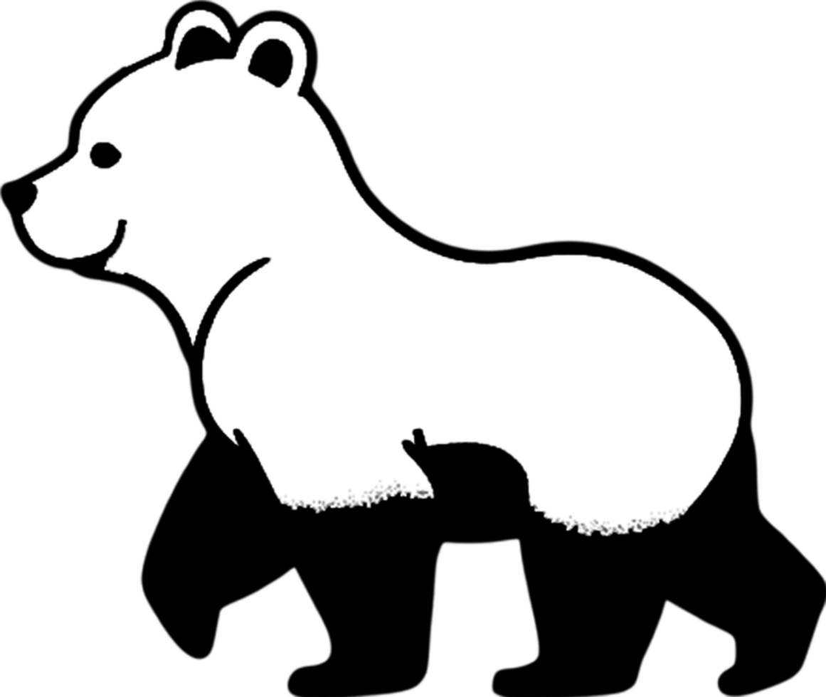Cute bear stencil for crafting adorable designs. AI-generated. png
